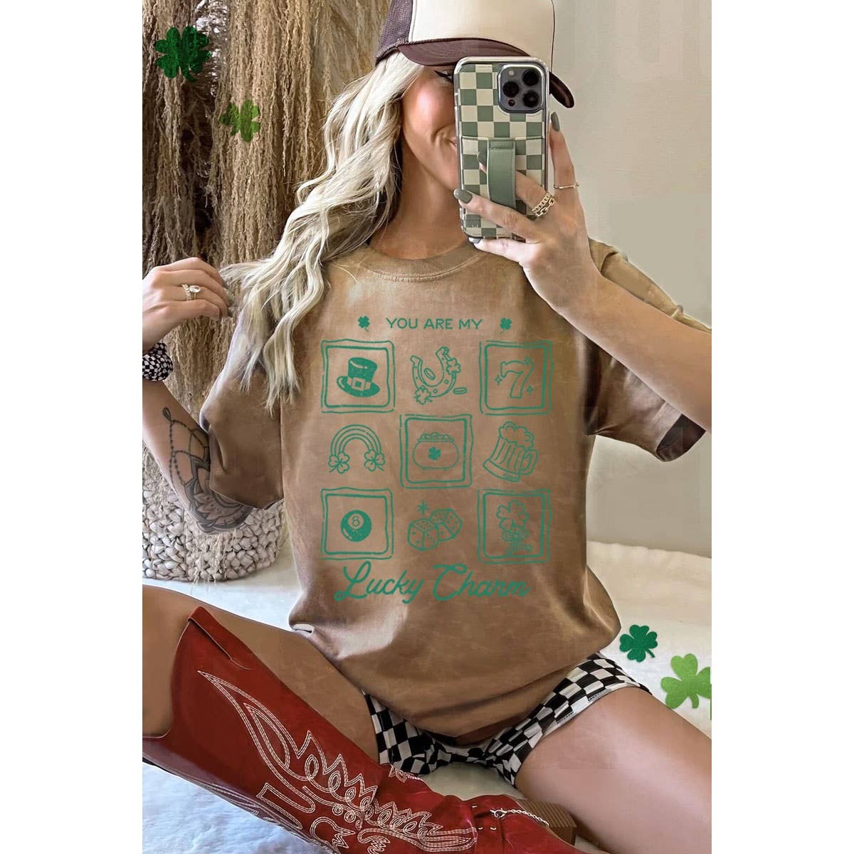 You Are My Lucky Charm Oversized Mineral Graphic Tee