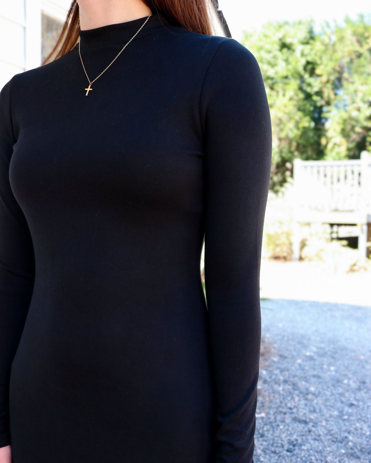 Hustle High Mock Neck Knit Mini Dress