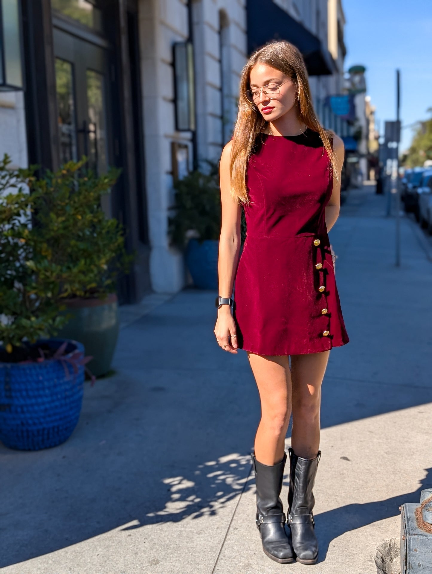 Burgundy Velvet Romper