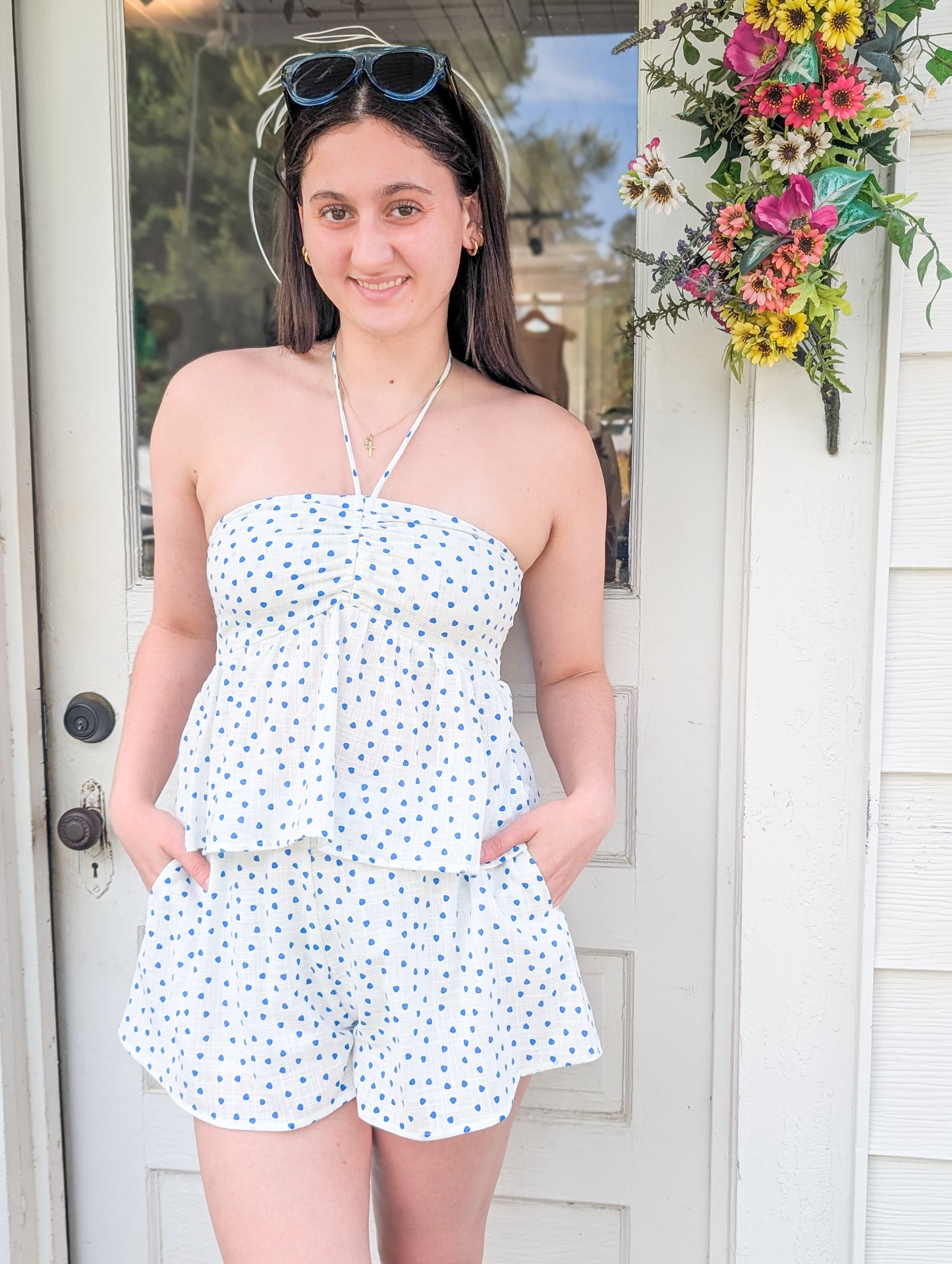 *FINAL SALE* Tide Pool Strapless Polka Dot Shorts