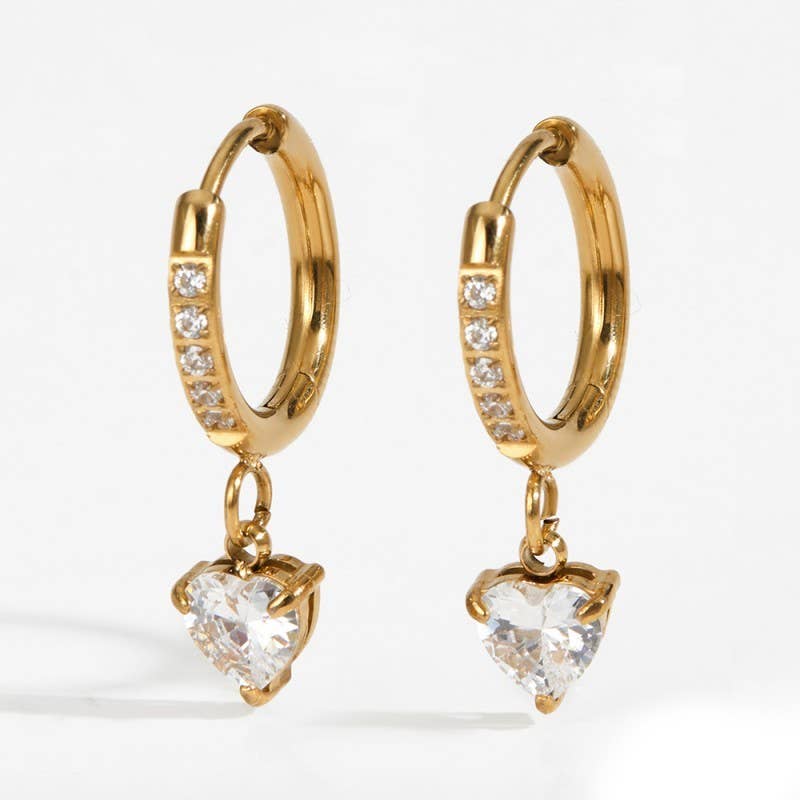 18K Stainless Steel Crystal Earrings