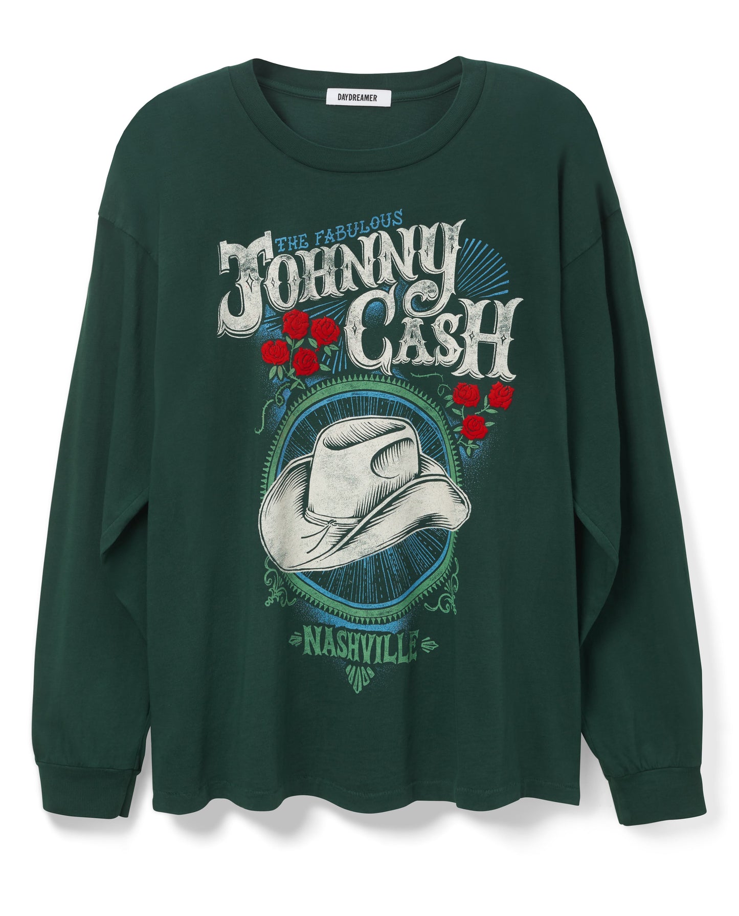 Green Johnny Cash Holiday Long Sleeve