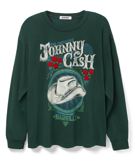 Green Johnny Cash Holiday Long Sleeve