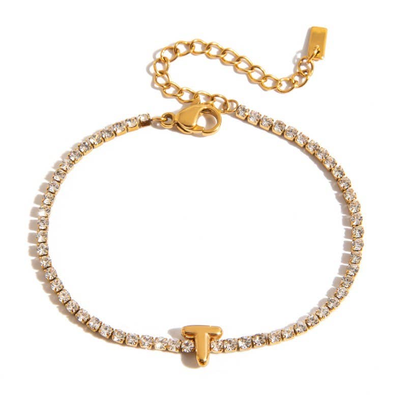 18K Stainless Steel Initial Bracelets
