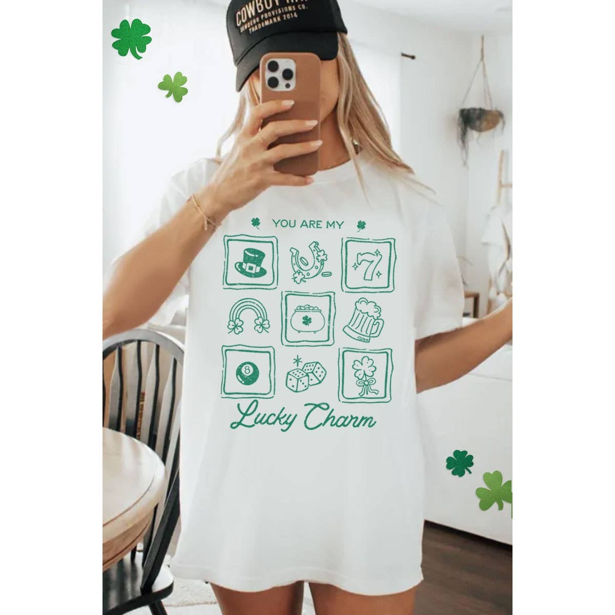 You Are My Lucky Charm Oversized Mineral Graphic Tee