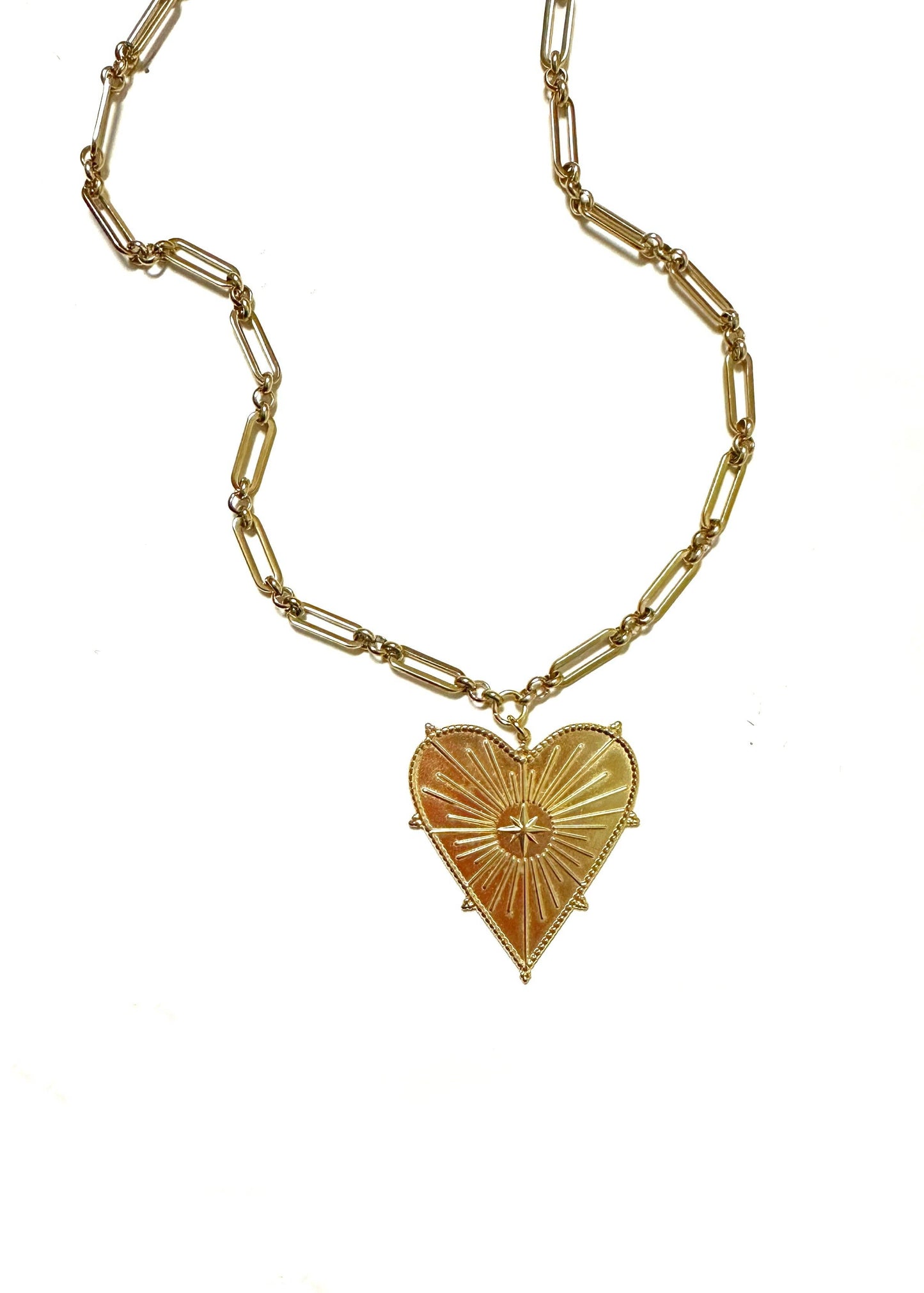 Radiant Heart Gold Chain Necklace