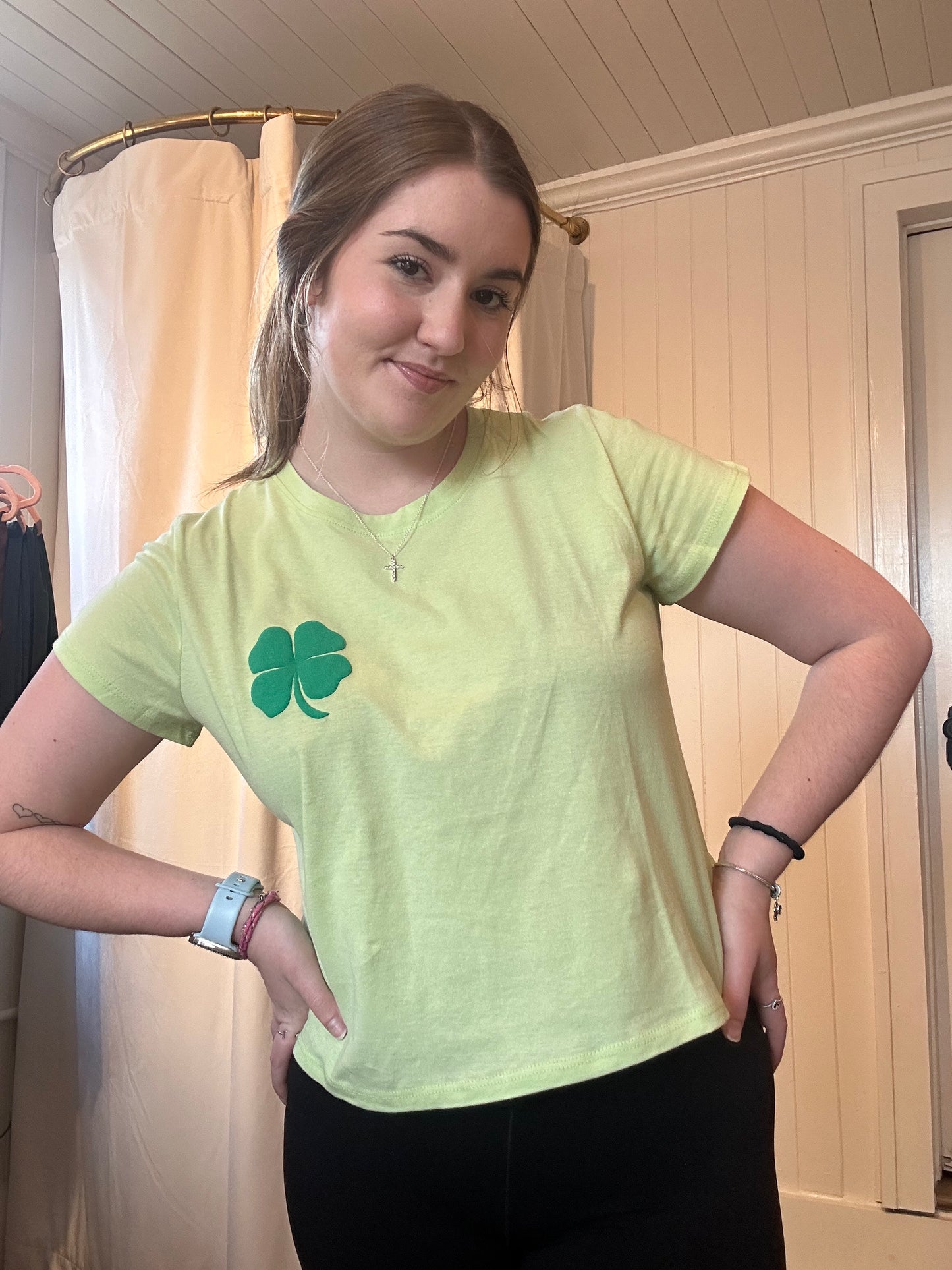 *FINAL SALE*Four Leaf Clover Graphic Crop