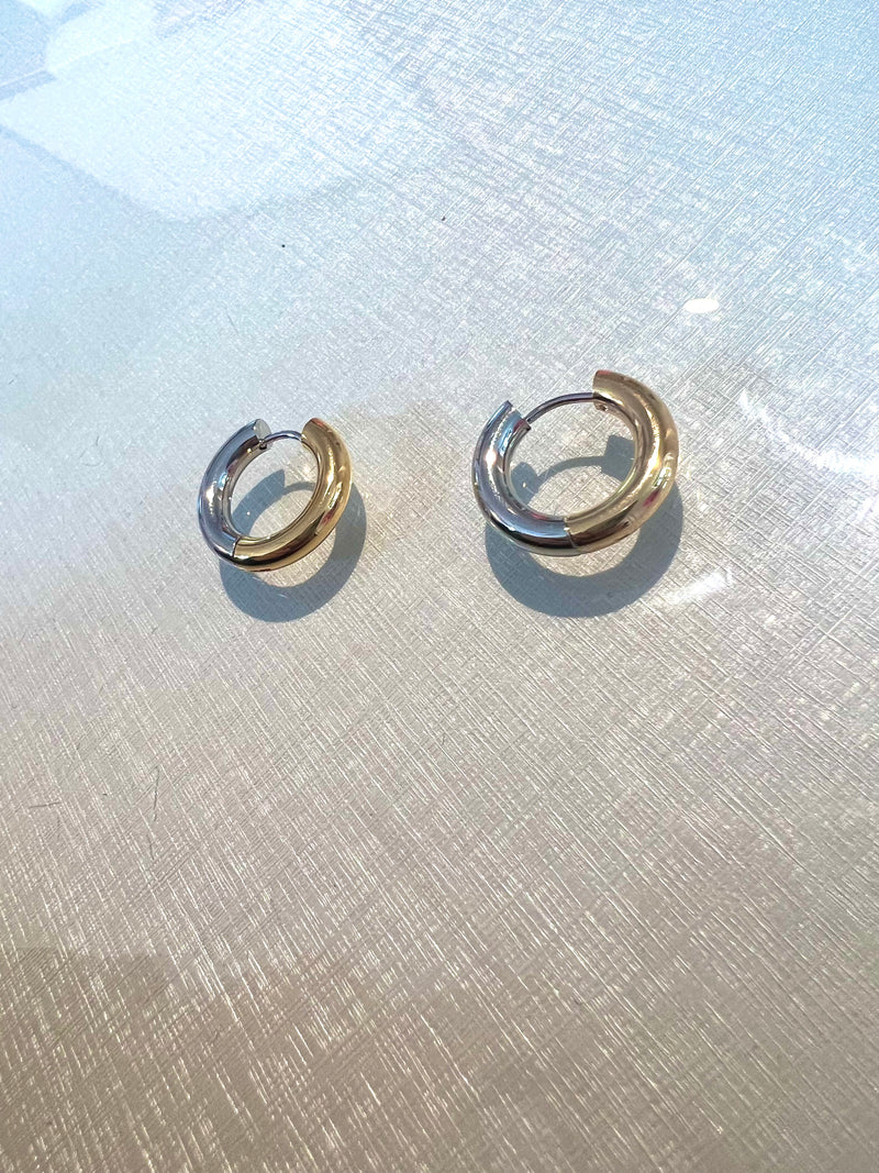 Gold And Silver Hoop Earring