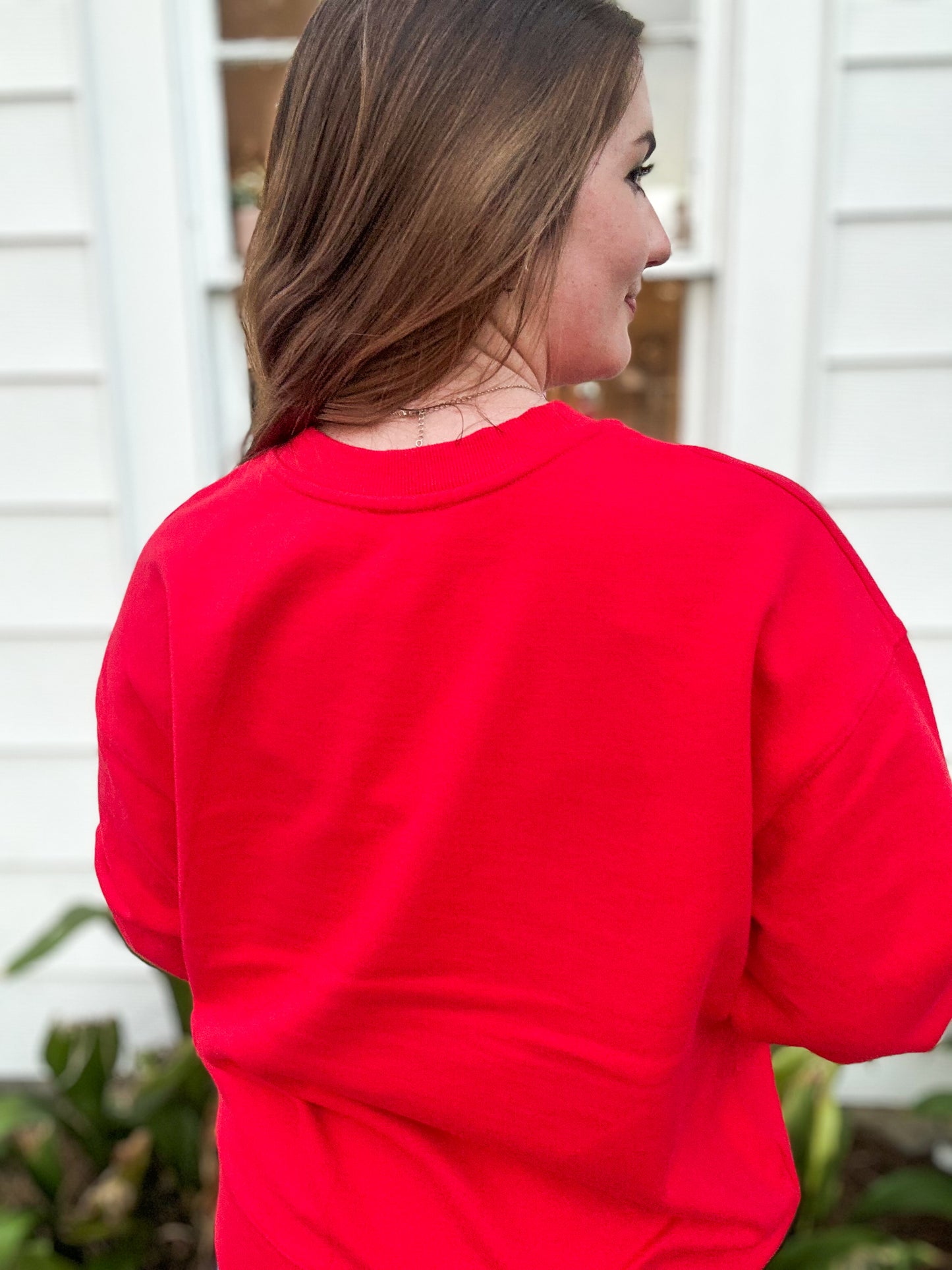 Red With White Santa Hat Graphic Sweatshirt