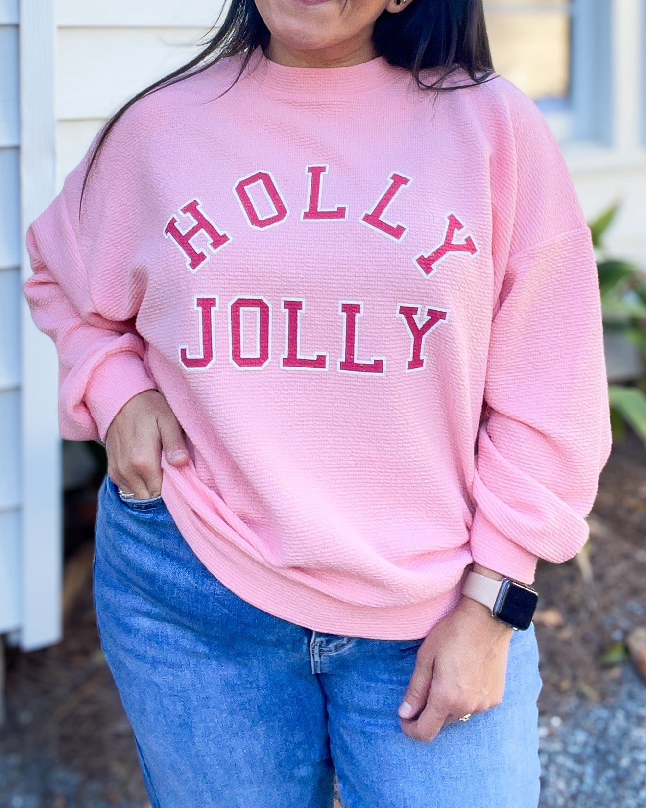 Holly Jolly Cloudy Knit Graphic Sweatshirt