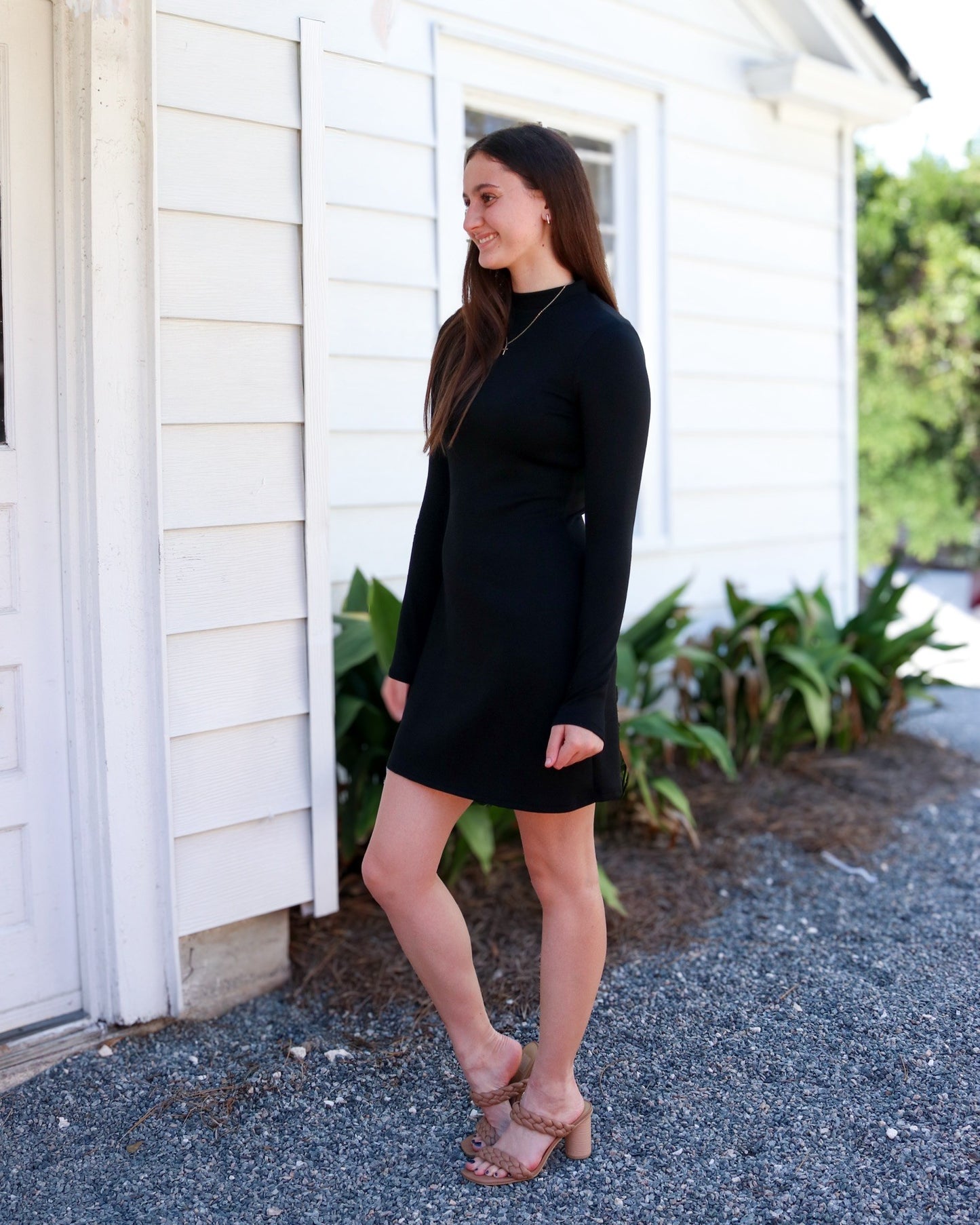 Hustle High Mock Neck Knit Mini Dress