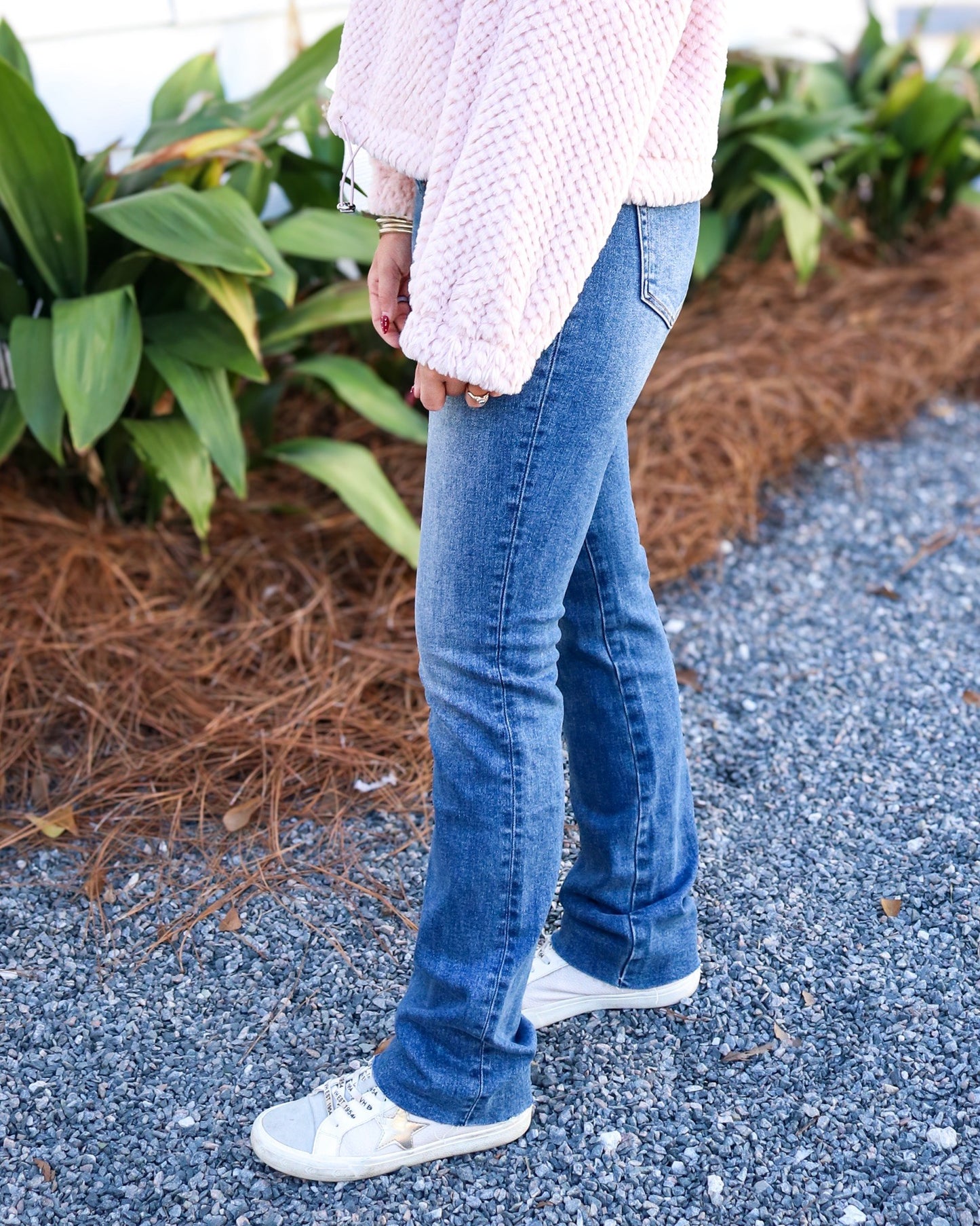 Mid Rise Slim Straight Denim Jeans