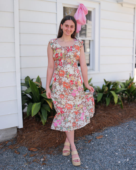 Floral Dunes Midi Dress
