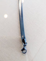 Blue metal herringbone clasp