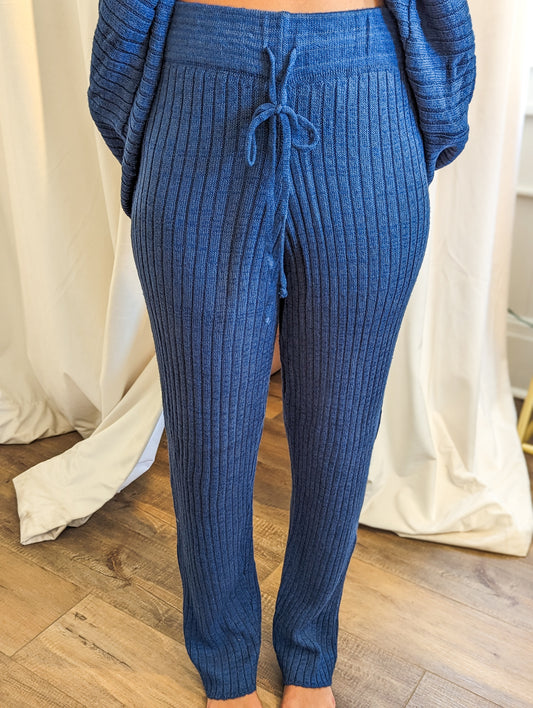 Midnight bue sweater pants tie waist