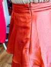 Layered Satin Midi Skirt