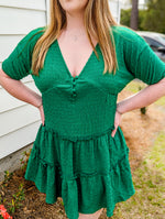 *FINAL SALE* Kelly Green SO Fresh Tiered Aline Mini Dress