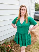 *FINAL SALE* Kelly Green SO Fresh Tiered Aline Mini Dress