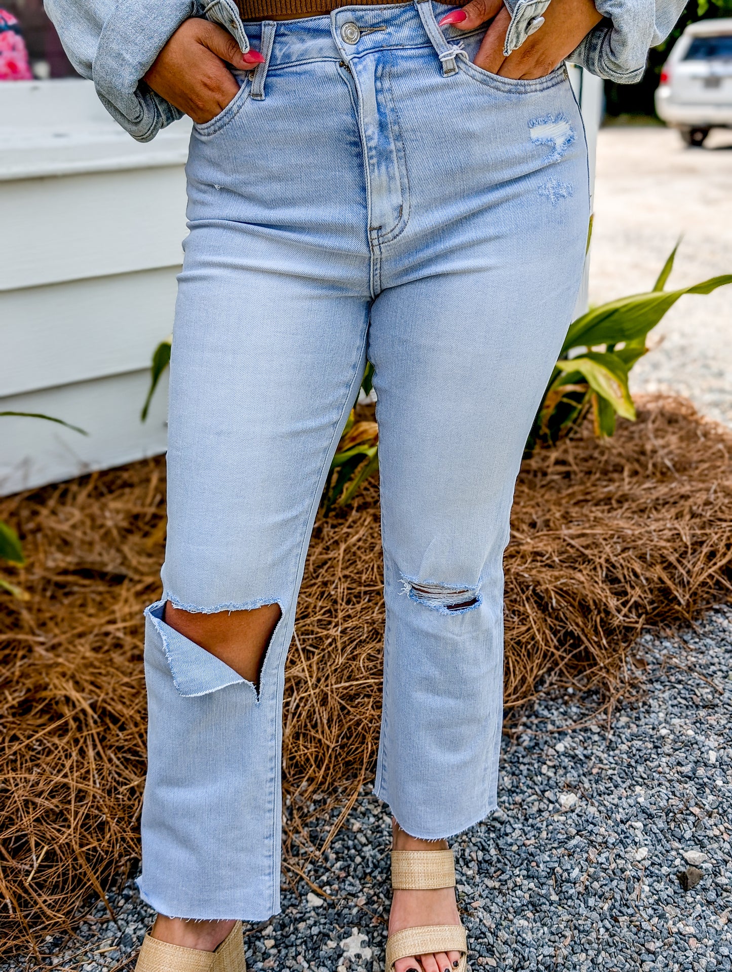 *Final Sale* Bella High Rise Cropped Straight Jeans