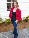 Red Marley Dolman Sweater Cardi