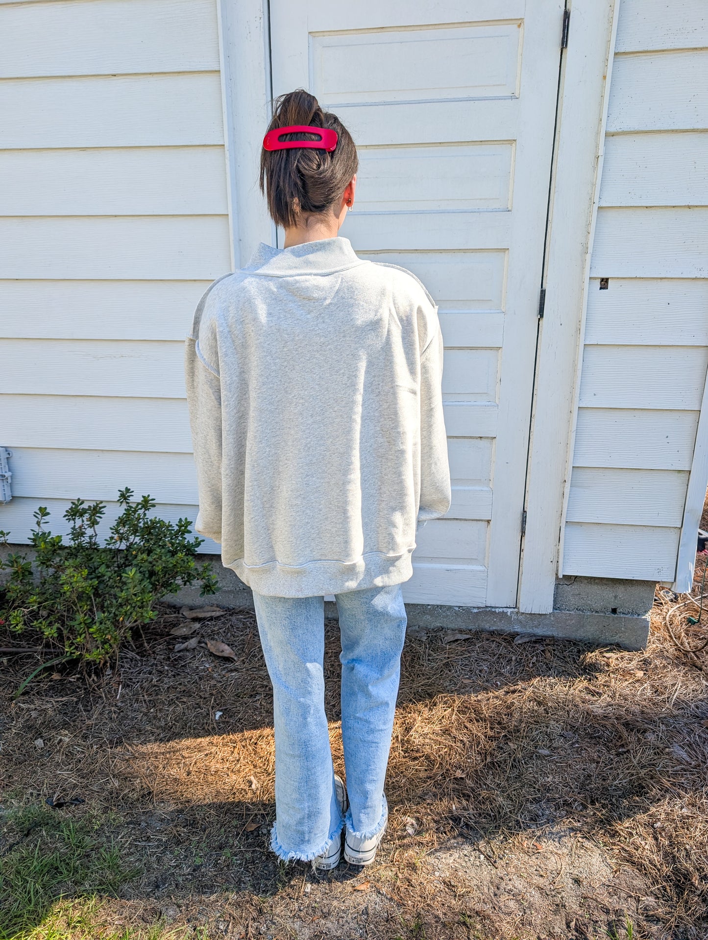 Georgia & Ga Print Reversible Mockneck Sweatshirt