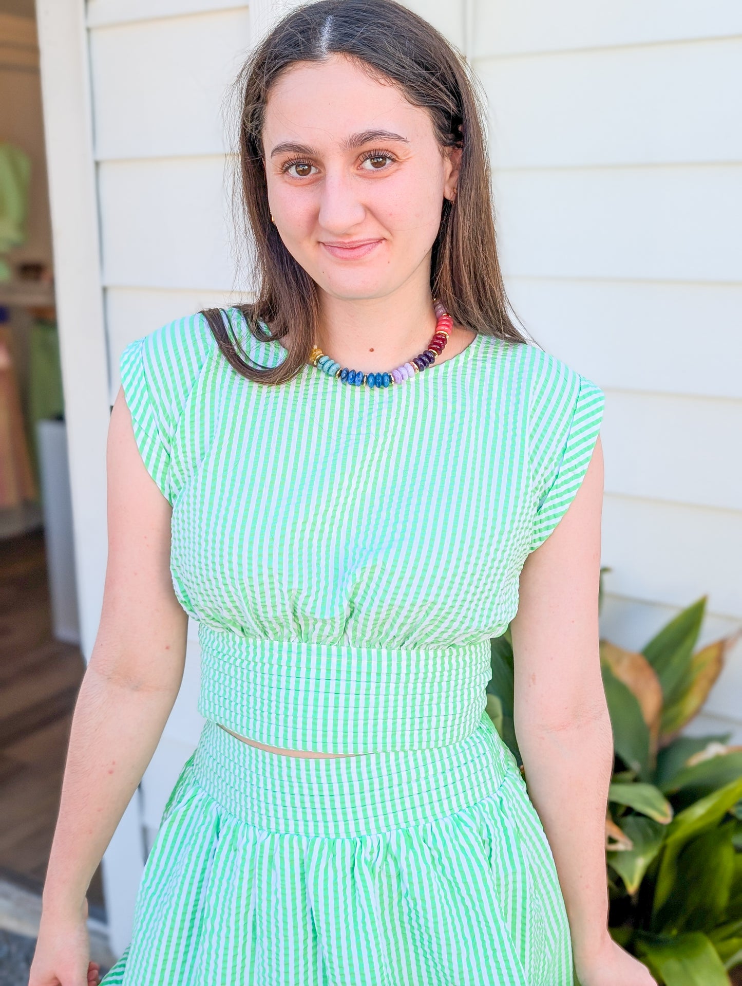 Flowy Mint Green Pin Striped Top