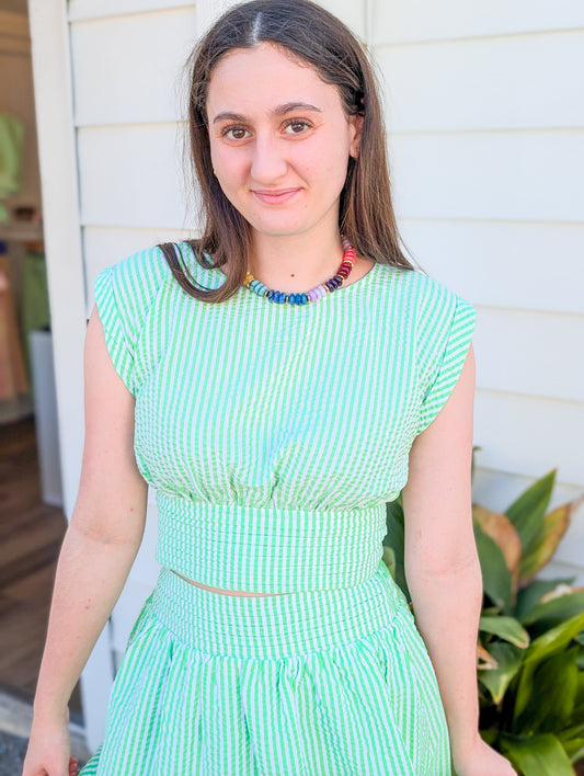 Flowy Mint Green Pin Striped Top