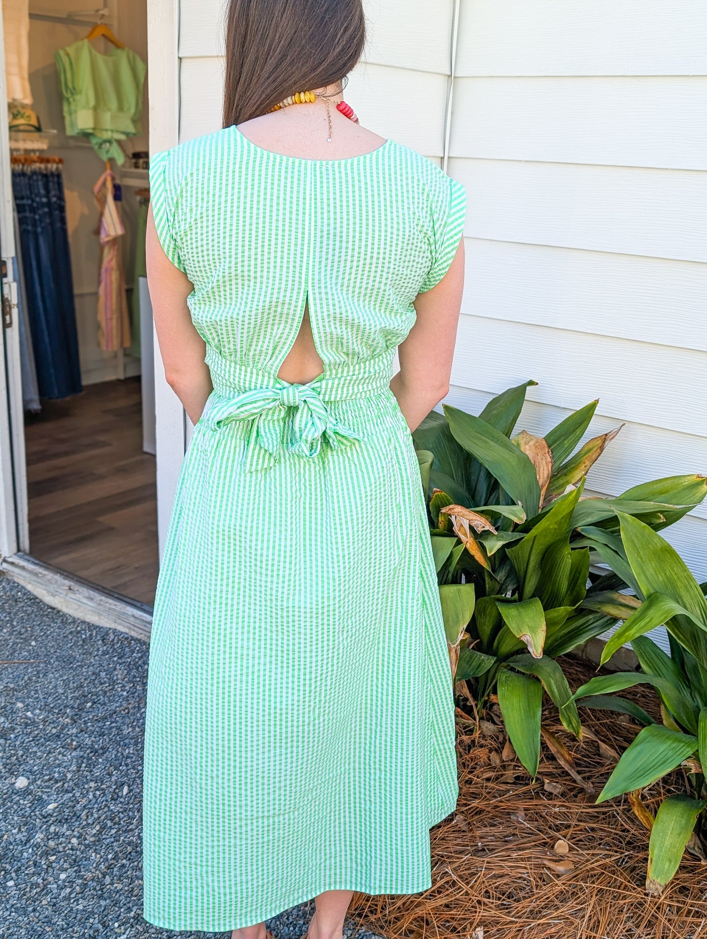 Flowy Mint Green Pin Striped Top