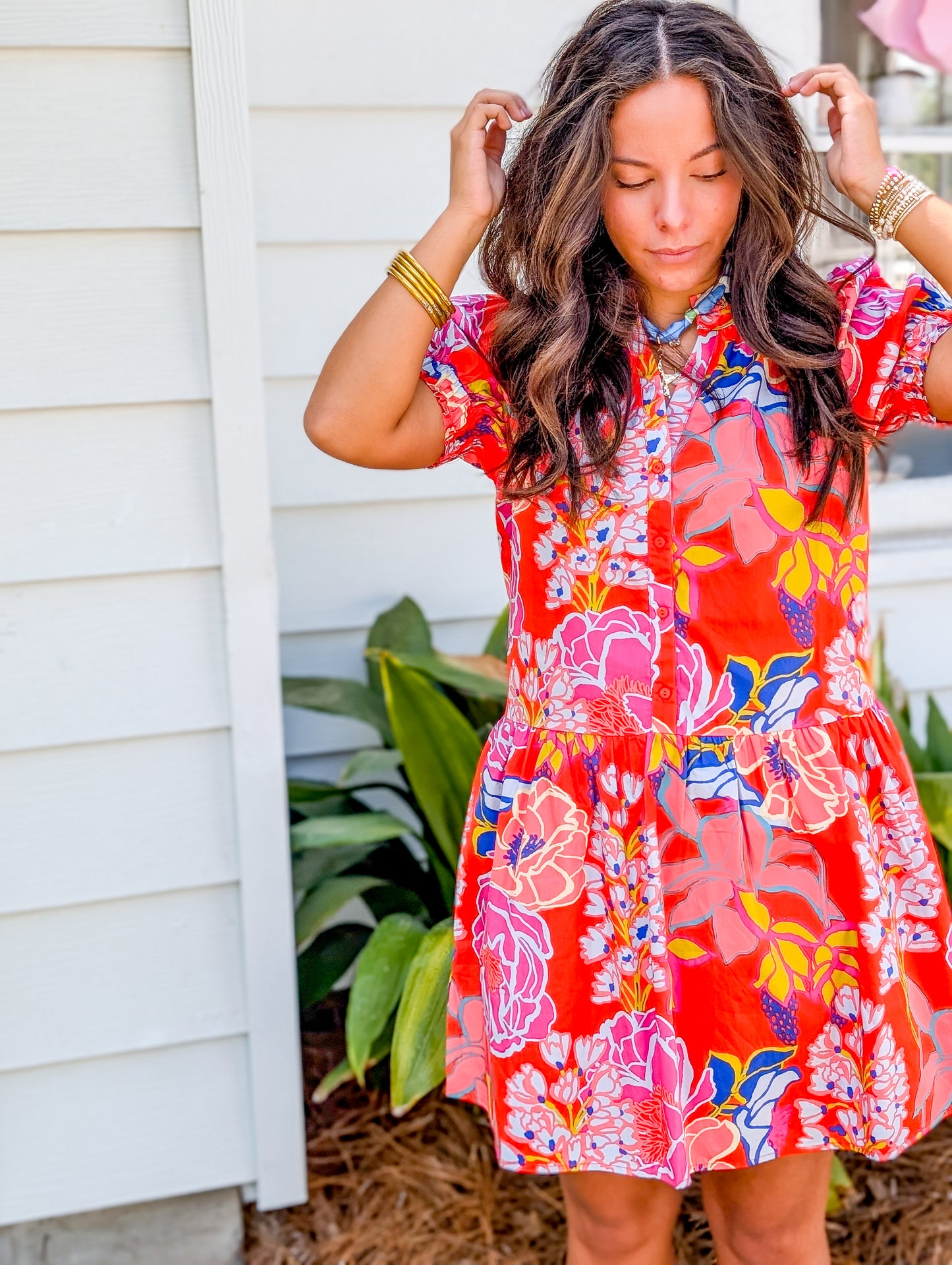 Verny Shift Mini Dress Dercy Floral