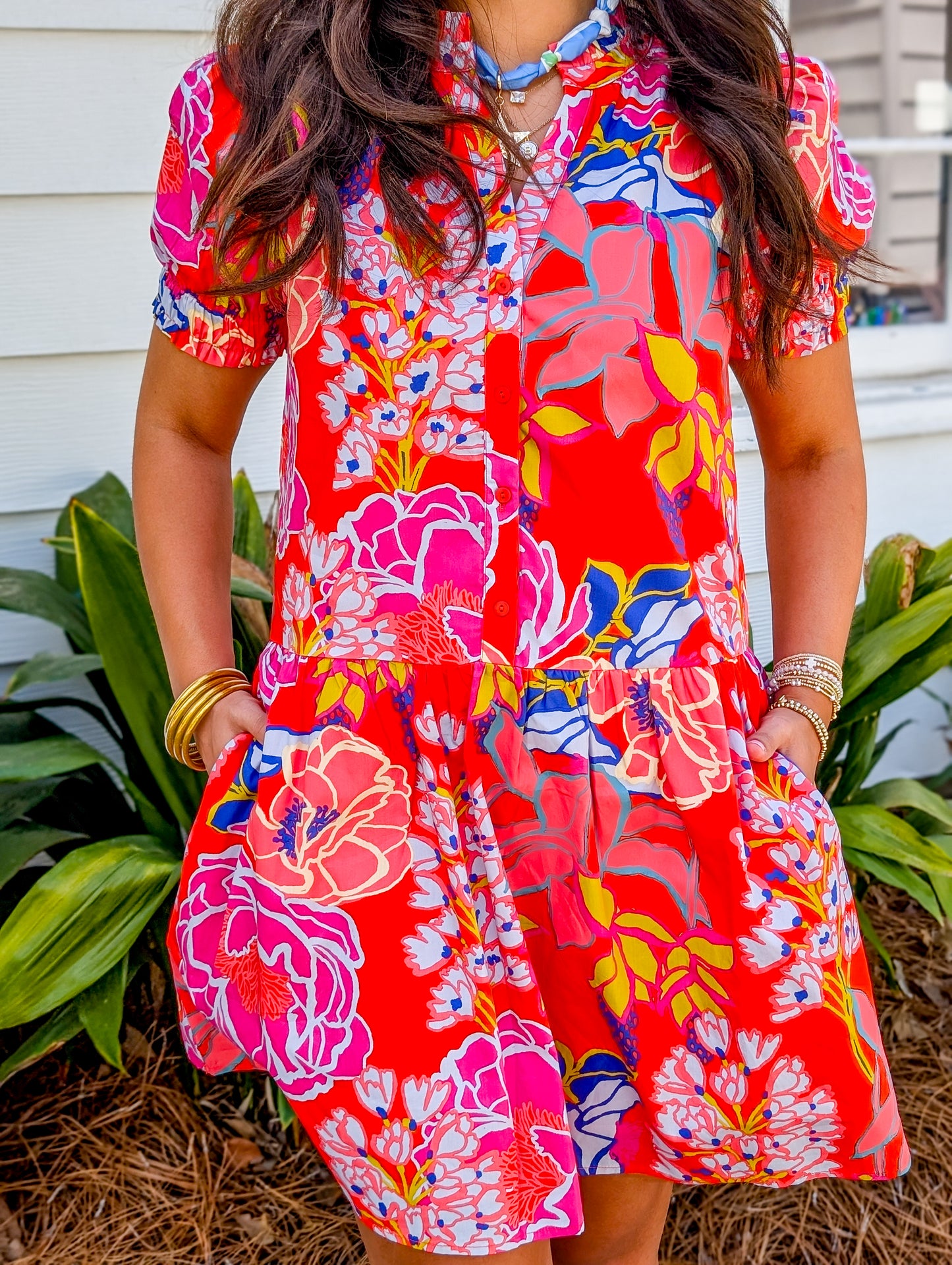 Verny Shift Mini Dress Dercy Floral