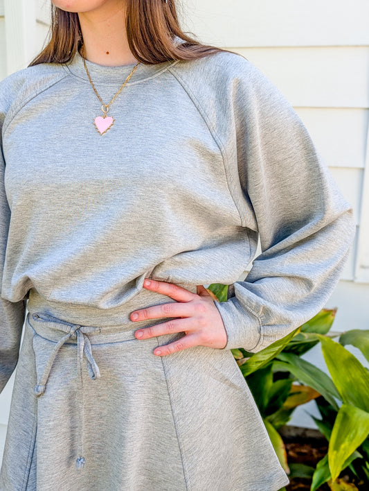 Neoprene Raglan Cropped Sweatshirt