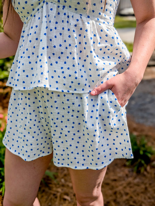 Tide Pool Strapless Polka Dot Shorts