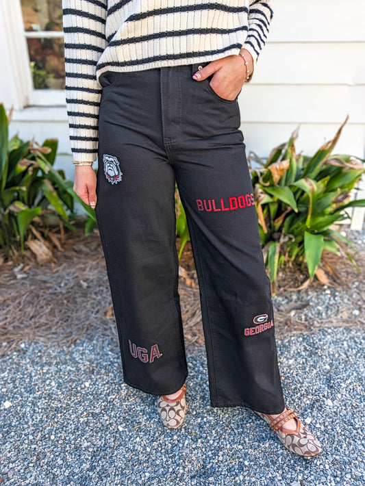 Georgia Alpha Bling Wide Leg Denim Jeans