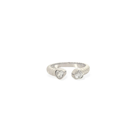 Double Heart Water Resistant Ring