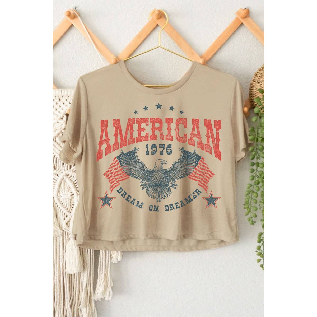 American Dream On Dreamer Graphic Crop Top