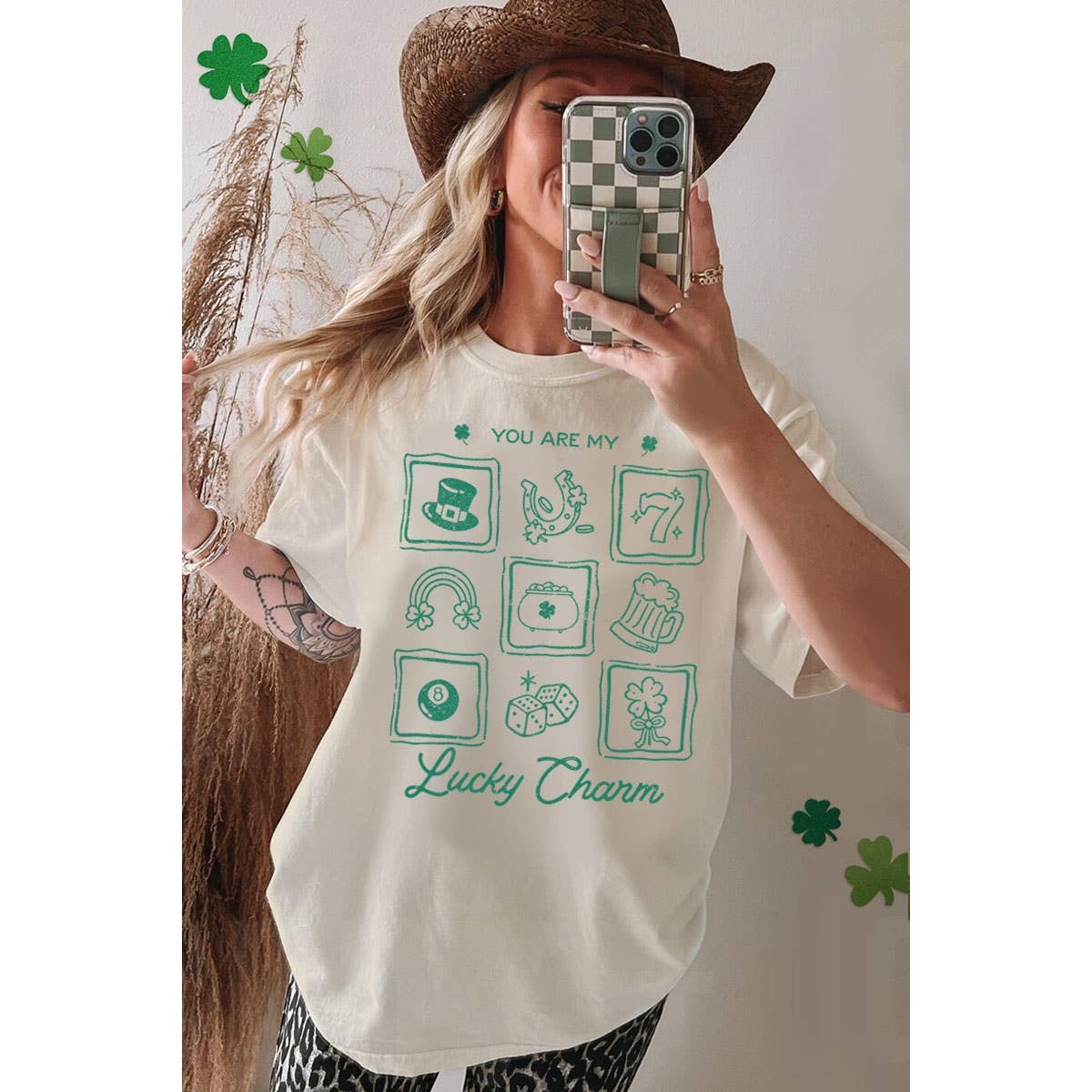 You Are My Lucky Charm Oversized Mineral Graphic Tee