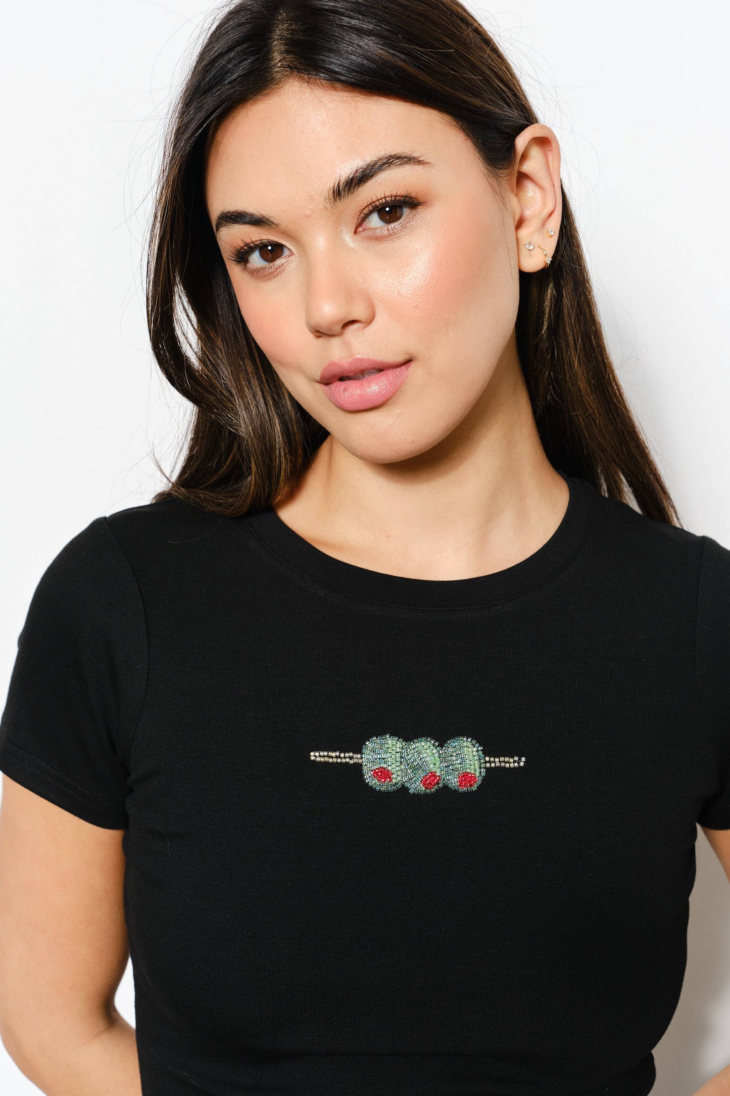 Olives Bead Tee- Playful, Trendy, Cute