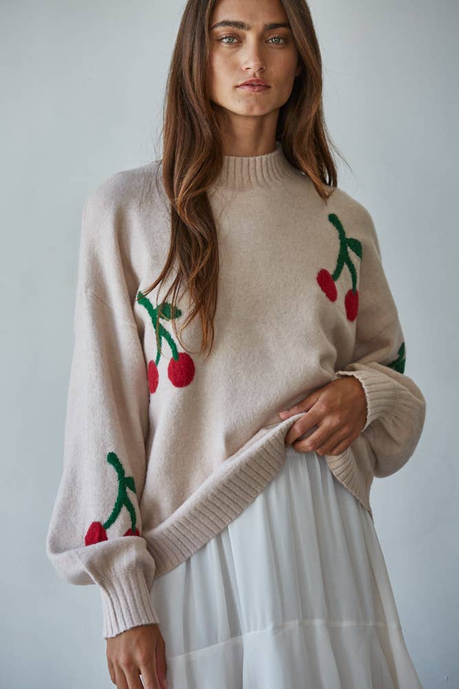 Cherry Delight Knit Sweater