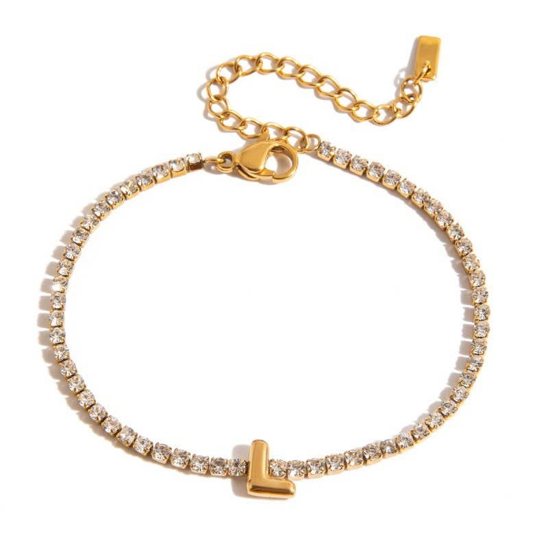18K Stainless Steel Initial Bracelets