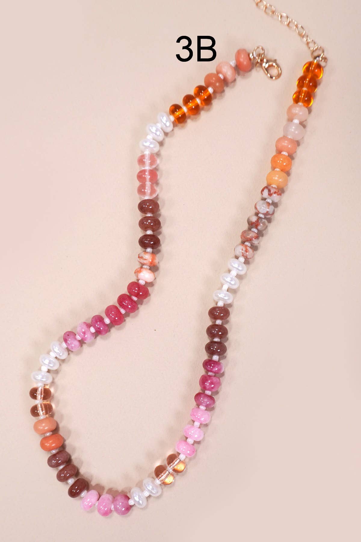Natural Agate Glass Semi Precious Beaded Necklace