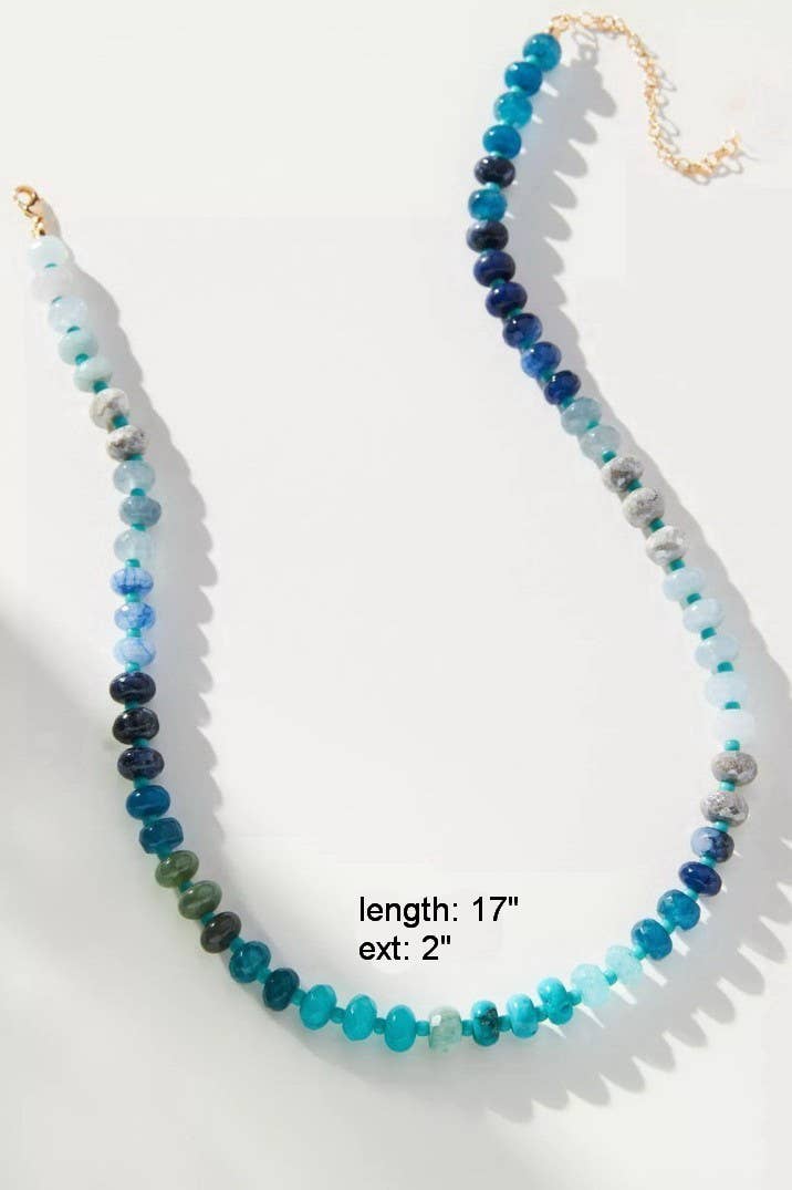 Natural Stone Semi-Precious Glass Mixed Necklace | 40NK9694